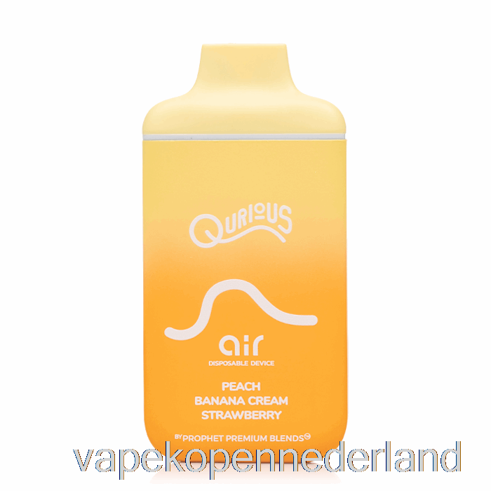 Elektronische Sigaret Vape Qurious Air 6000 Wegwerp Perzik Banaan Crème Aardbei